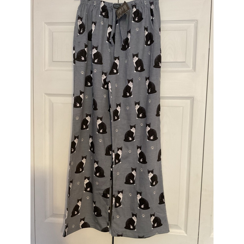 Comfies Womens Cat Print Lounge Sleep Pants Pj's Small‎ New